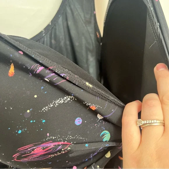 TORRID Asymmetrical One Piece Swimsuit Swim Dress Galaxy Celestial Sz 5X - Picture 9 of 13